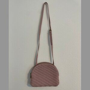 NWOT Anthropologie Rose Basket Weave Crossbody Bag